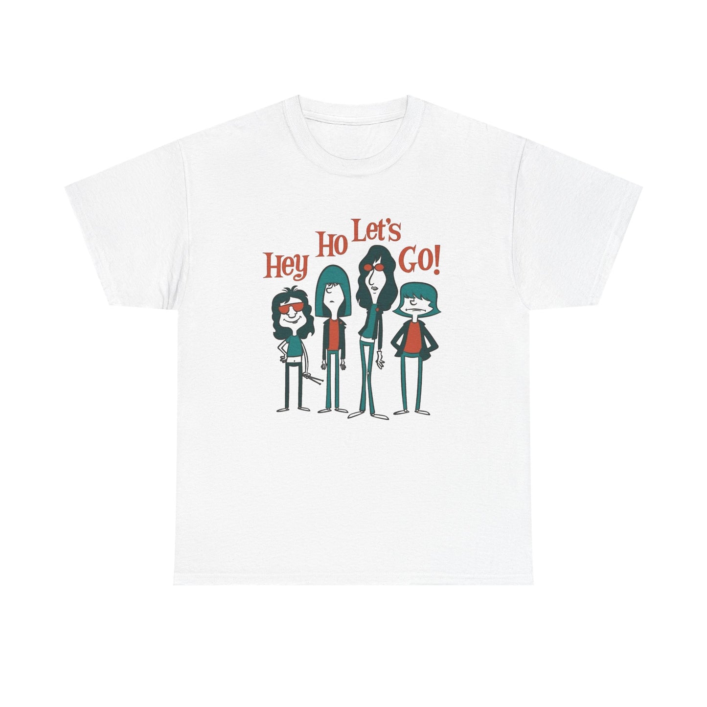 Hey Ho Lets Go Rock Graphic T Shirt NEW Vintage Unisex Heavy Cotton Tee