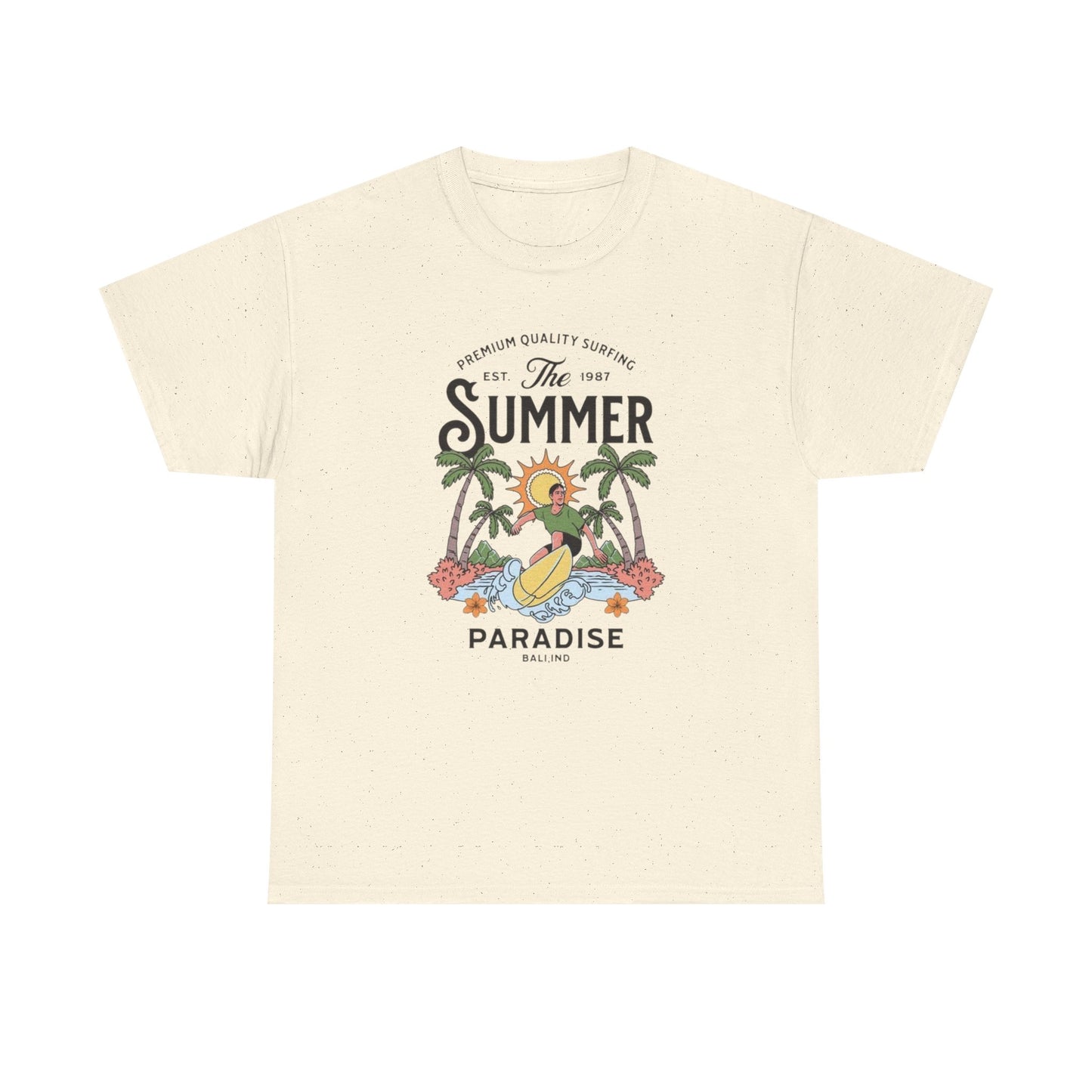 Summer Surfing Paradise Graphic T Shirt S-5XL NEW Unisex Heavy Cotton Tee