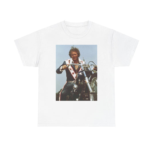 Evel Knievel Vintage Motorcycle Photo Graphic T Shirt S-5XL Unisex Heavy Cotton