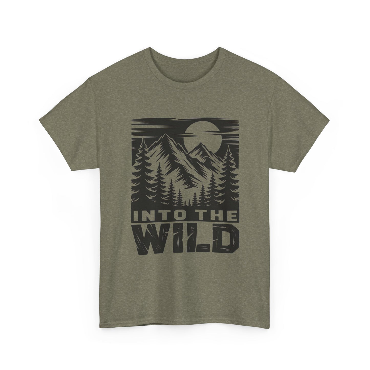 Into The Wild Outdoors Camping Graphic T Shirt Regular Men's Heavy Cotton Tee
