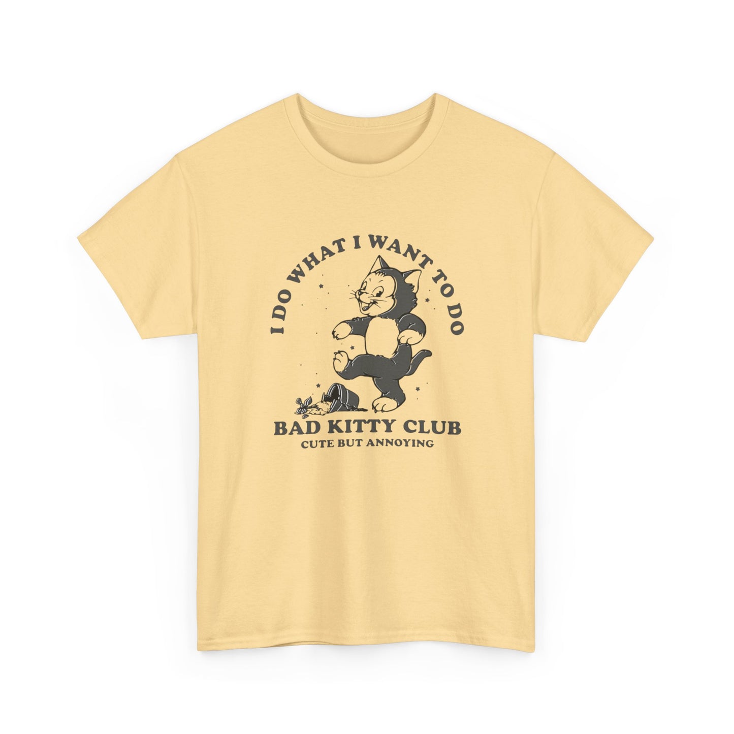 Bad Kitty Club Funny Graphic T-Shirt Unisex Heavy Cotton Tee Gift