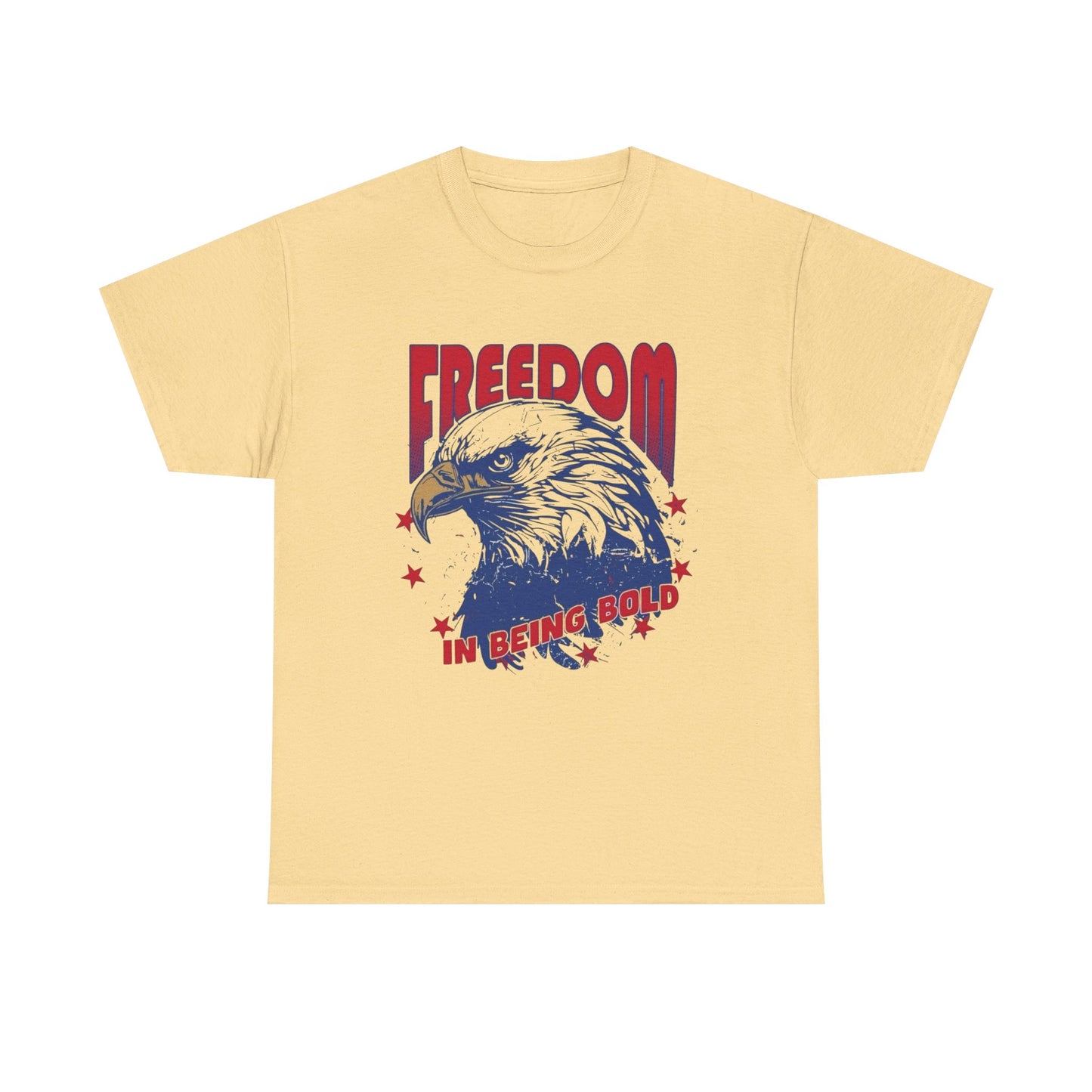 Freedom In Being Bold USA Graphic T Shirt Men's Heavy Cotton Tee