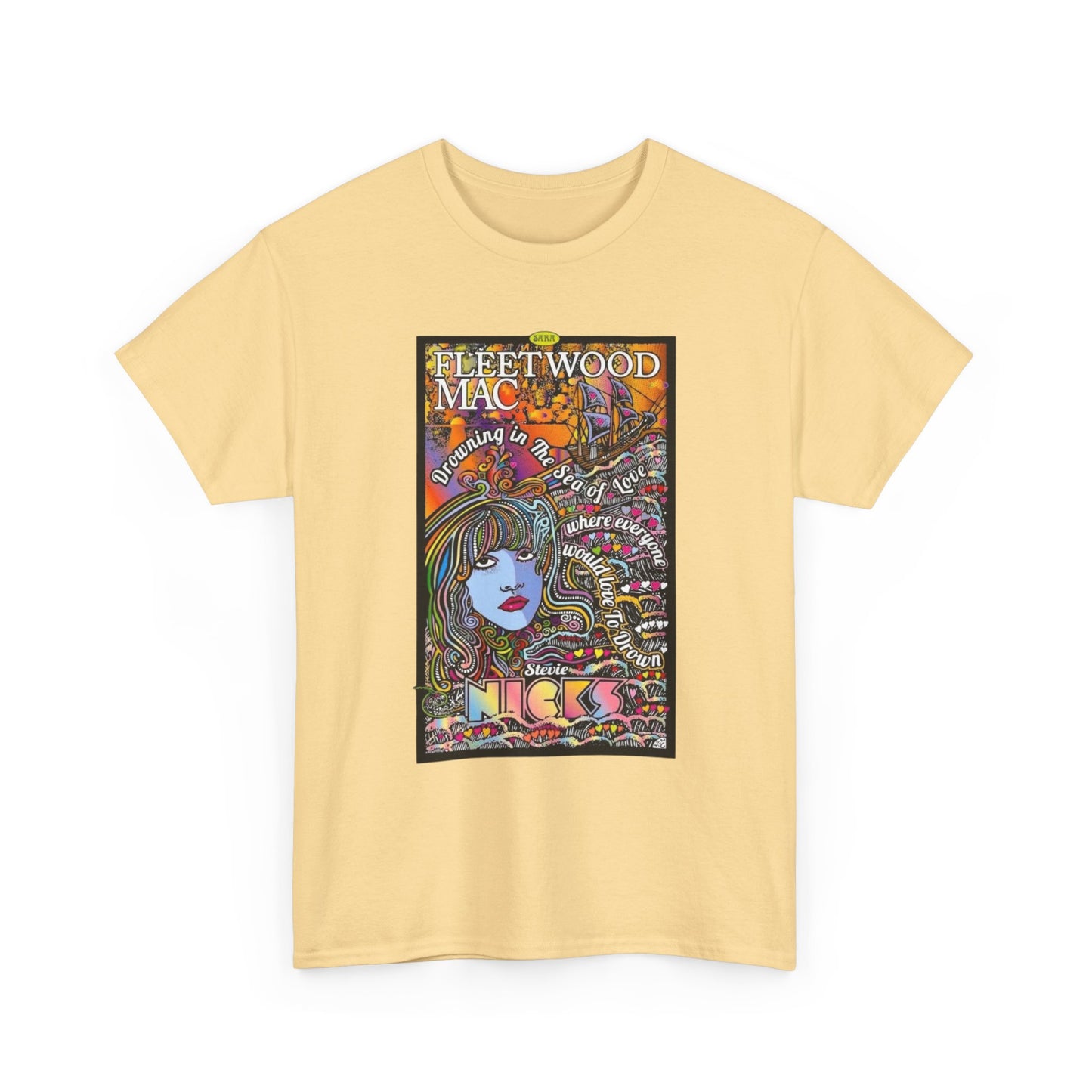 Fleetwood Mac T-shirt graphic vintage art 70s Unisex Heavy Cotton Tee