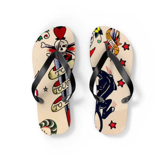 Sailor Jerry Tattoos Sandals, Beach Shoes, Vacation Flip Flops, Pool Slides
