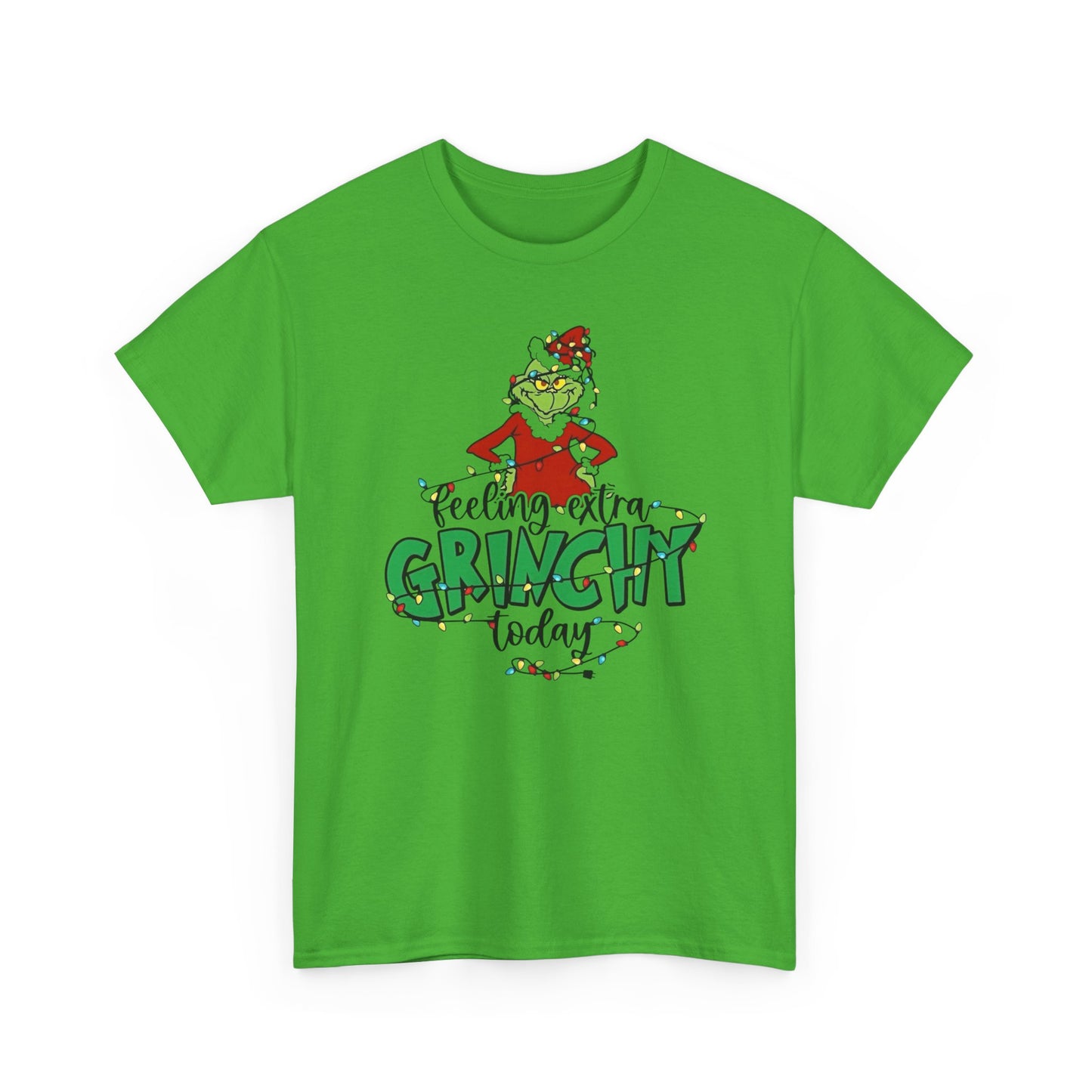 Feeling Extra Grinchy Christmas Graphic T Shirt Unisex NEW Heavy Cotton Tee