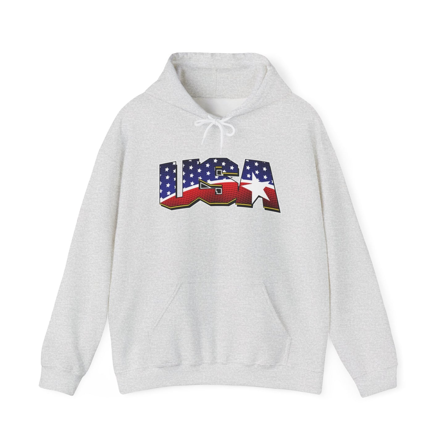 USA Stars And Stripes Retro 90's Graphic Hoodie Men's Heavy Blend™ Hooded Sweatshirt