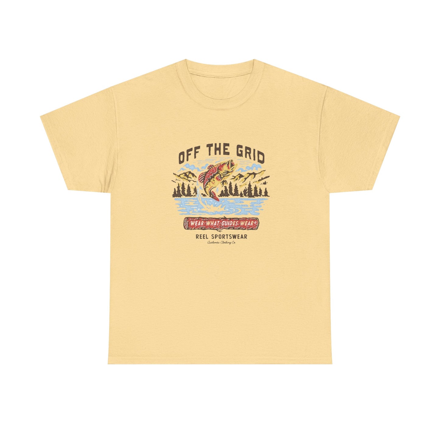 Off The Grid Fishing Graphic T Shirt Unisex Heavy Cotton Tee