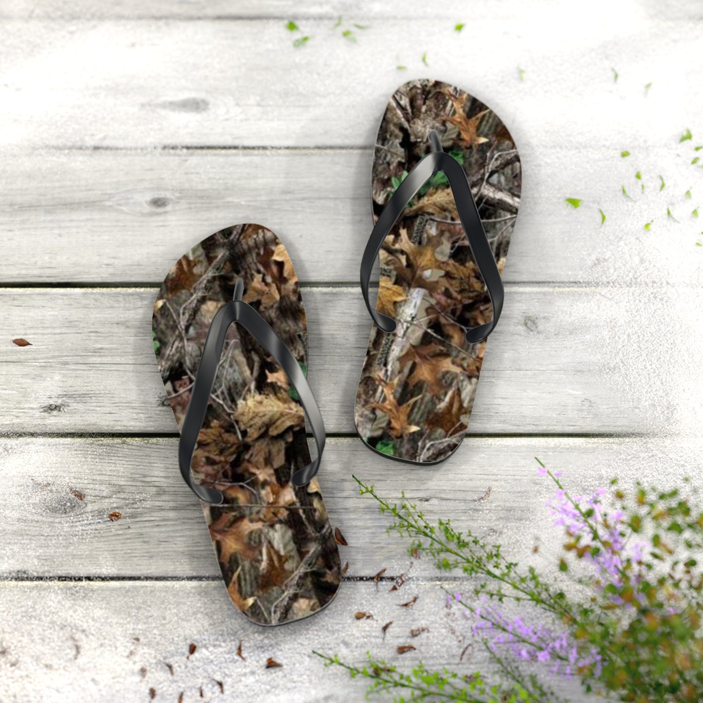 Waves And Sun Camo Tree Sandals Summer Flip Flops Slides BRAND NEW