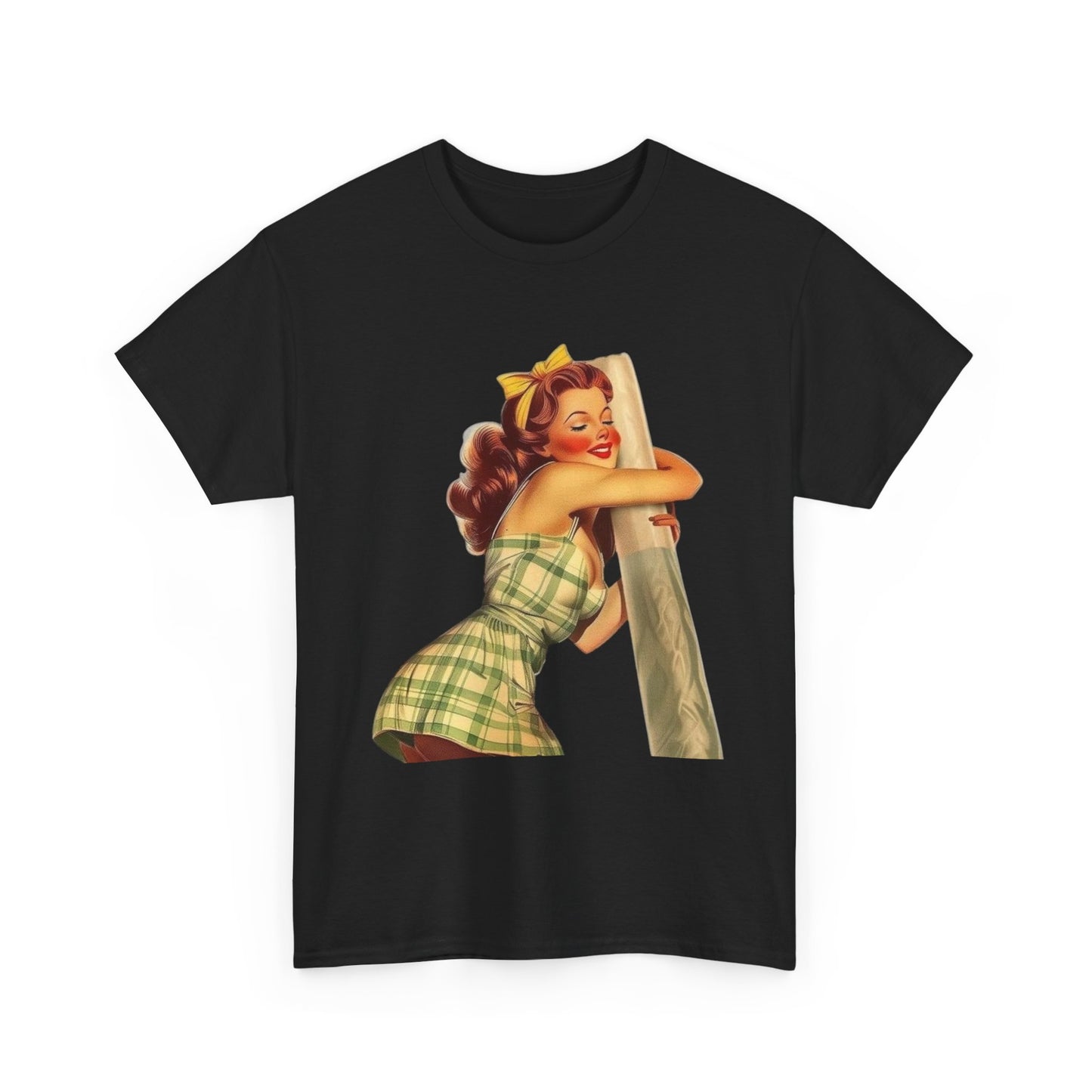 Joint Love Weed Model Pinup Graphic T-Shirt Womens Comfy Cotton Tee NEW