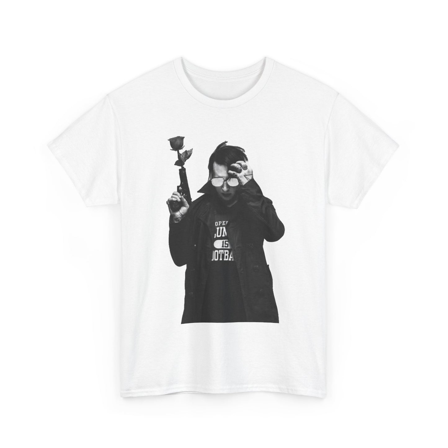 Marilyn Manson T-shirt banksy art rock retro Unisex Heavy Cotton Tee