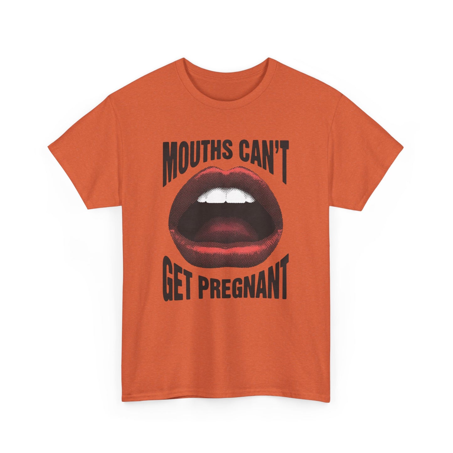 Mouths Can't Get Pregnant Graphic T Shirt Vintage Heavy Cotton Tee Funny Sex