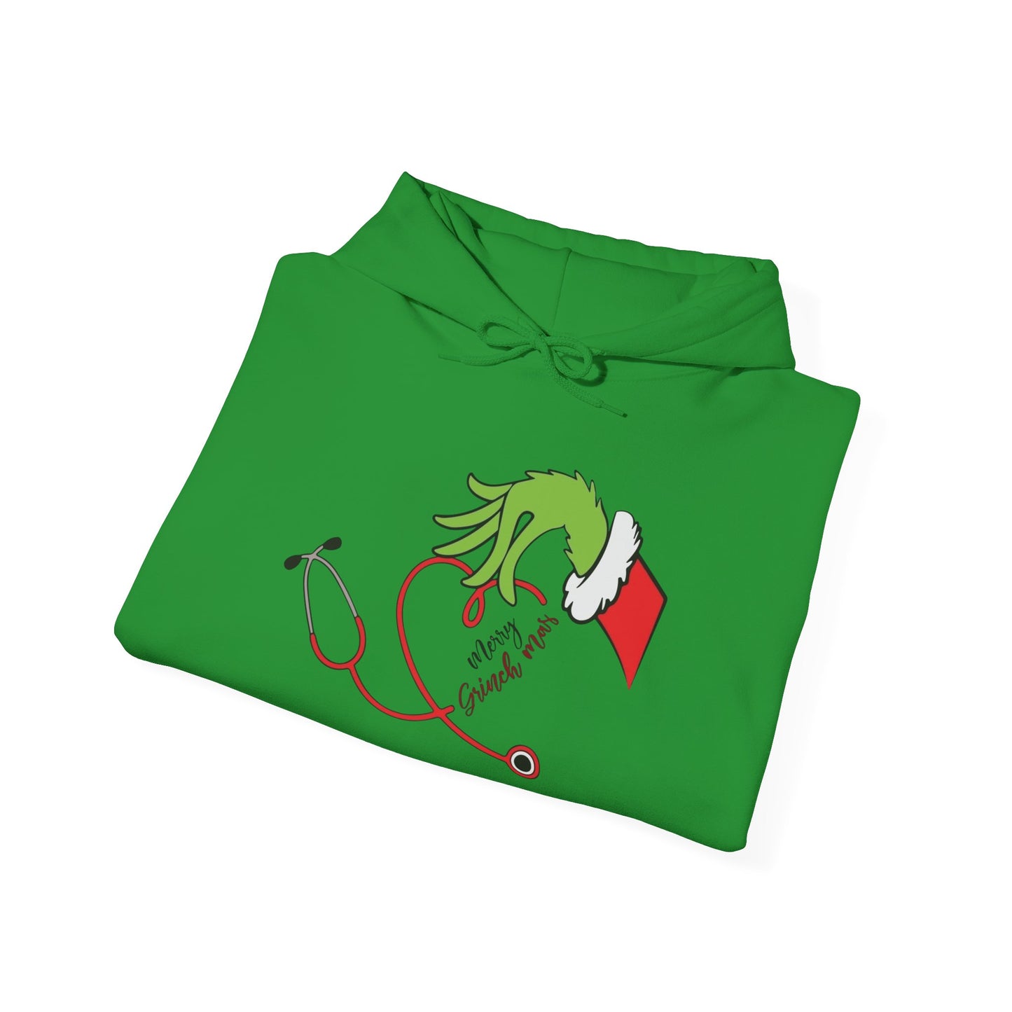 Merry Grinchmas Nurse Doctor Graphic Hoodie Unisex Heavy Blend Hooded Sweatshirt