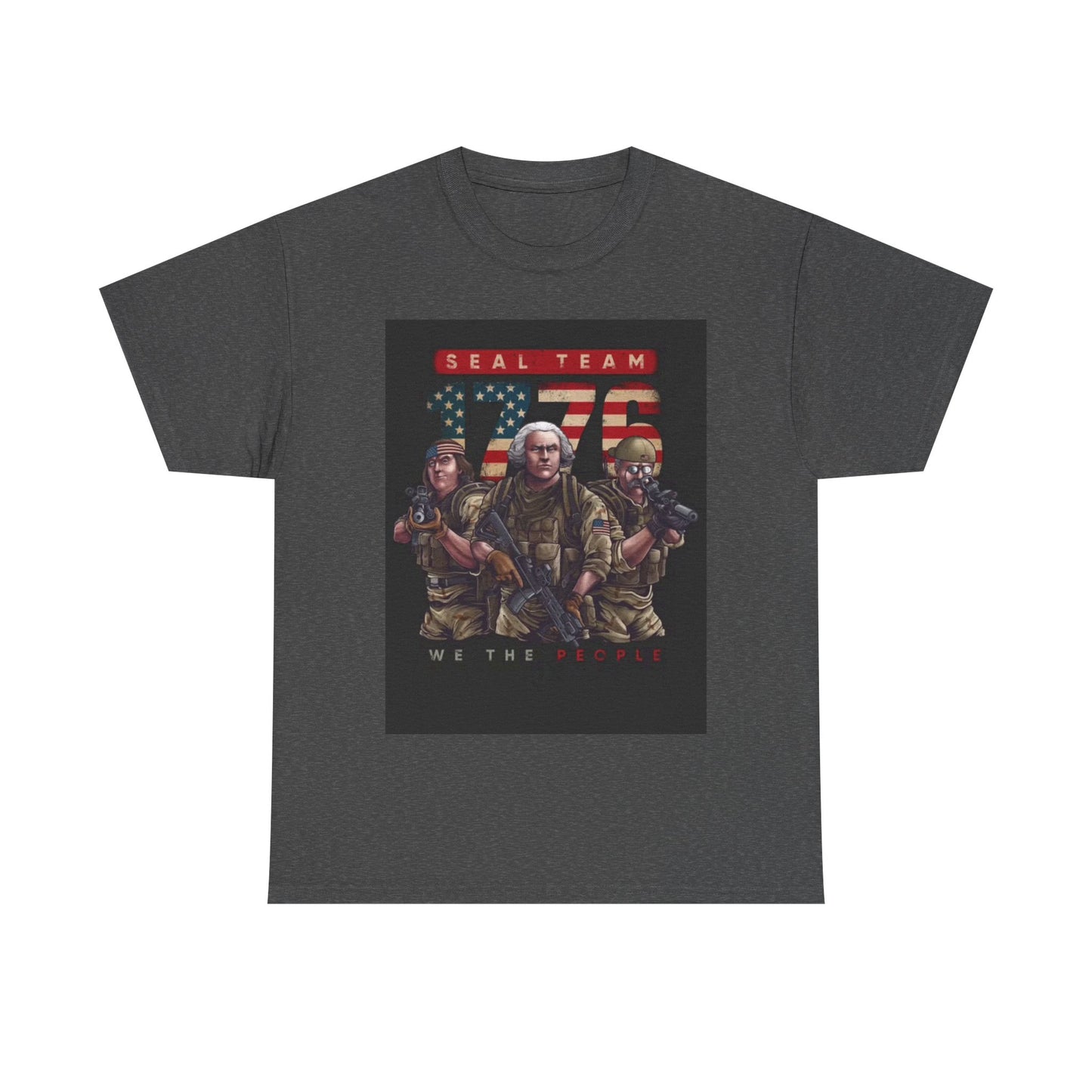 Navy Seals Team Tshirt 1776 America July 4th Flag Unisex Heavy Cotton Tee