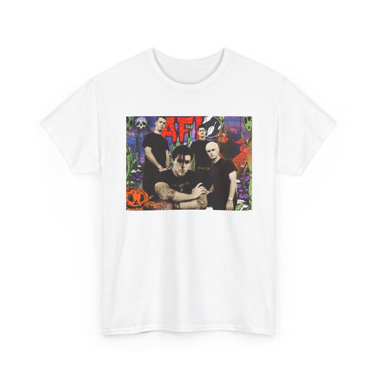 AFI Tshirt Punk Rock Emo Skull Graphic Unisex Heavy Cotton Tee Tour Merch 4