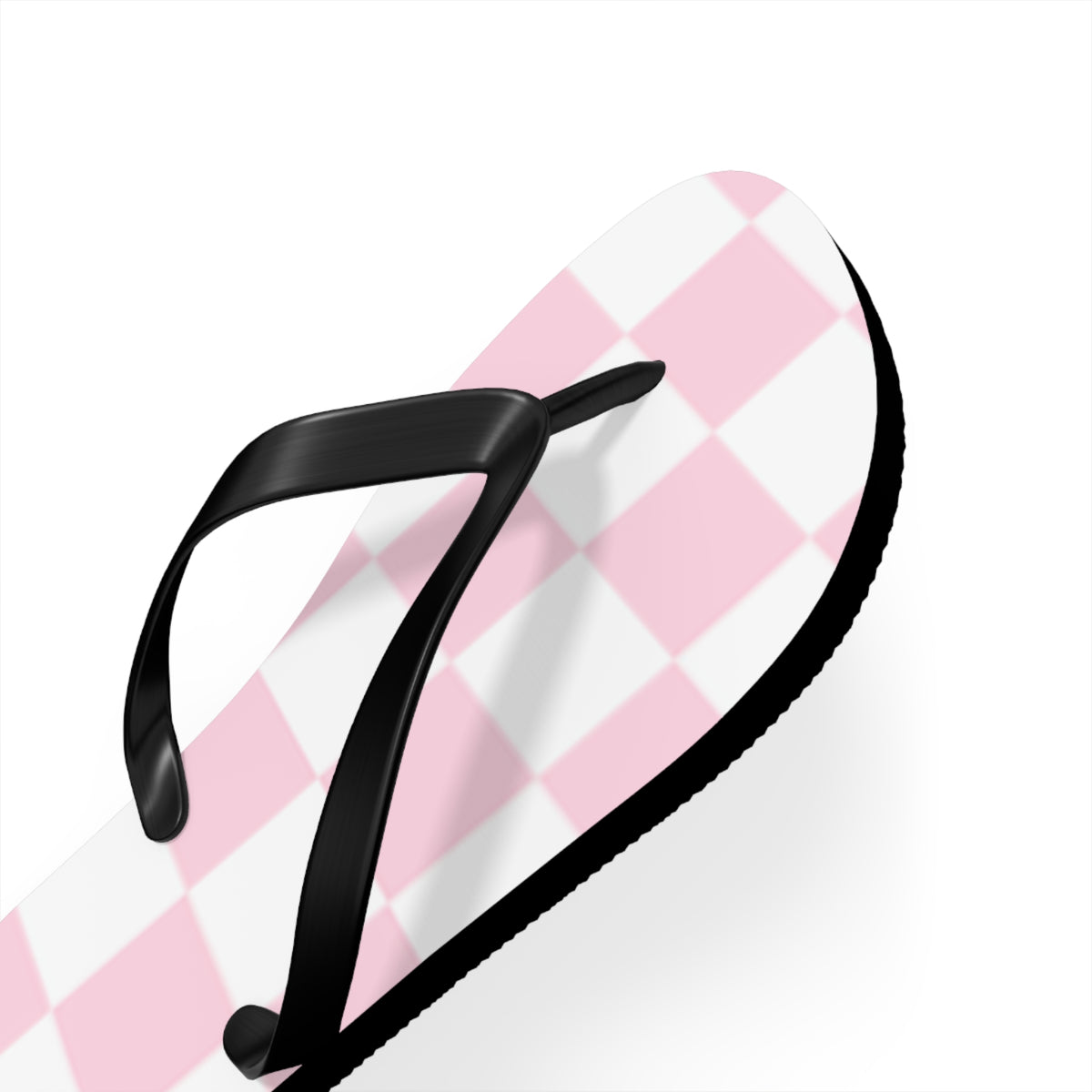 Pink Checkered Sandals, Beach Shoes, Vacation Flip Flops, Pool Slides