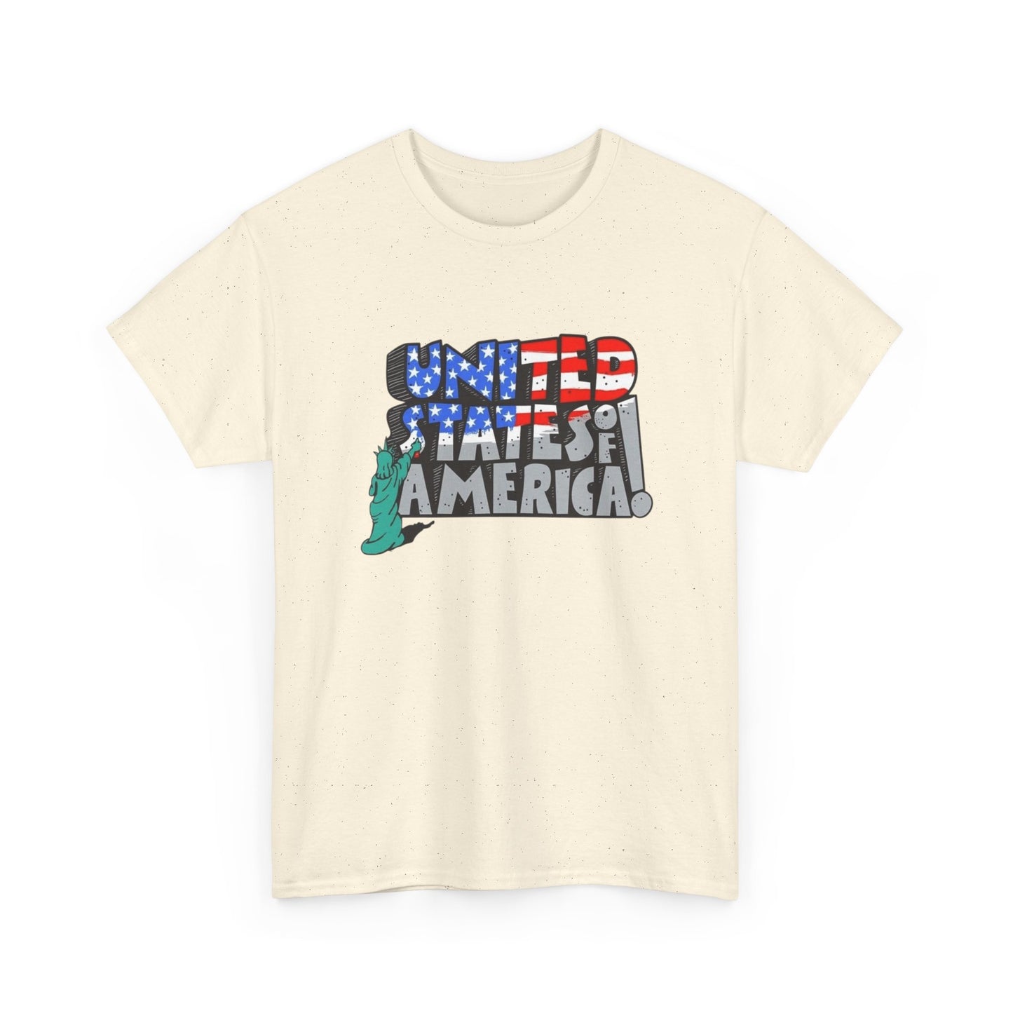 Statue Of Liberty USA Flag Graphic T Shirt Unisex NEW Heavy Cotton Tee