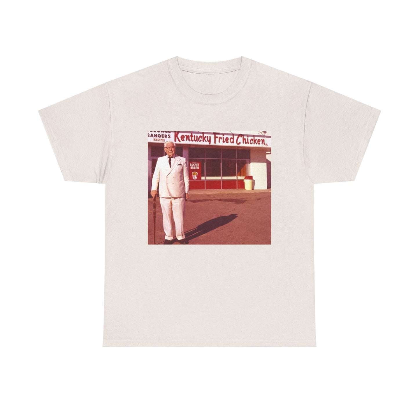 KFC T Shirt Funny Vintage Photo Sanders Chicken Retro Gift Unisex Heavy Cotton