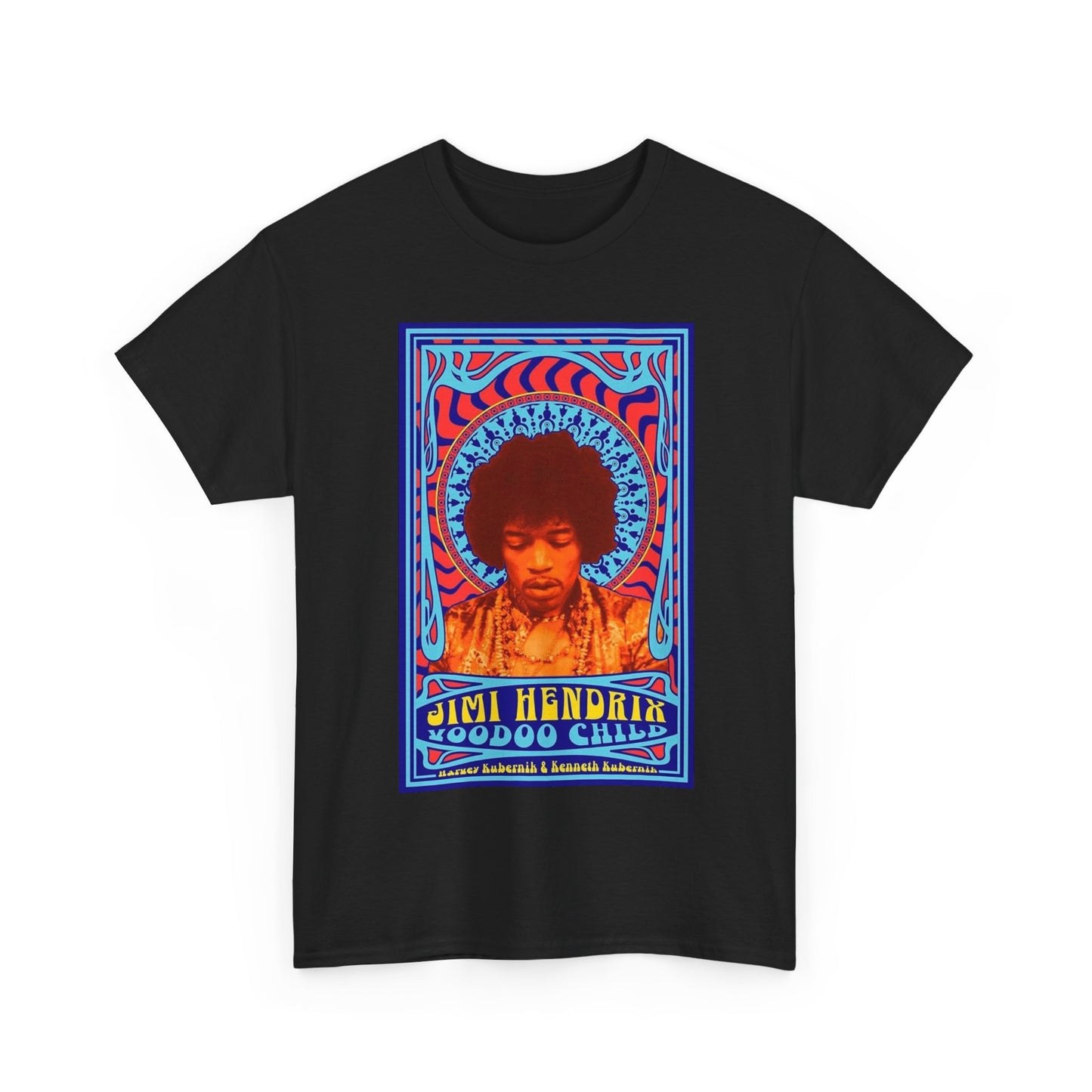 Jimi Hendrix Tshirt Vintage Voodoo art graphic album Unisex Heavy Cotton Tee