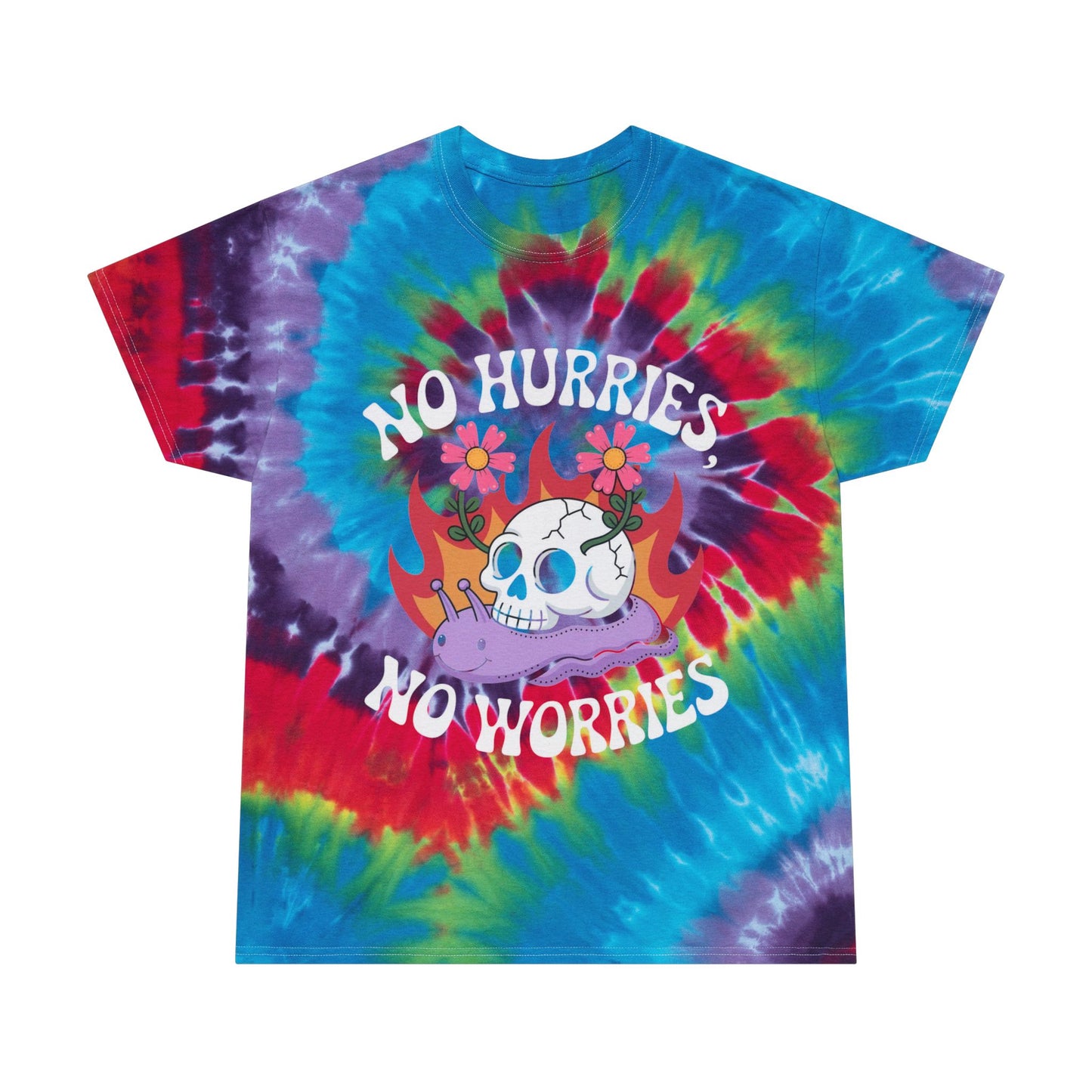 No Hurries No Worries Graphic T Shirt Vintage Tie-Dye Tee, Spiral