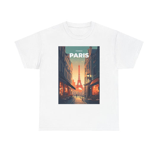 Paris France Graphic T Shirt Vintage Retro BRAND NEW Unisex Heavy Cotton Tee