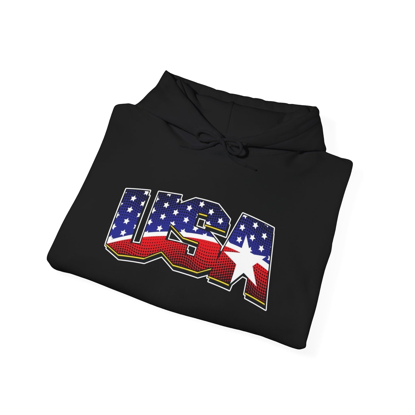 USA Stars And Stripes Retro 90's Graphic Hoodie Men's Heavy Blend™ Hooded Sweatshirt