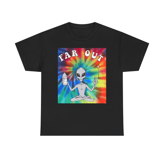 Far Out Weed Trippy Alien Graphic T Shirt ADULT NEW Heavy Cotton Tee