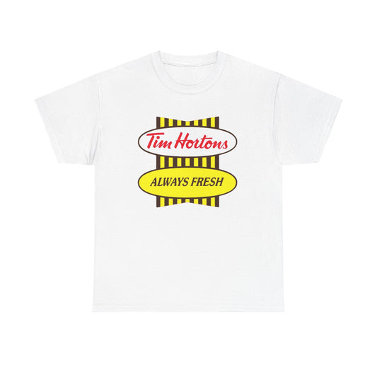 Tim Hortons Coffee Retro Graphic T Shirt ADULT NEW Heavy Cotton Tee