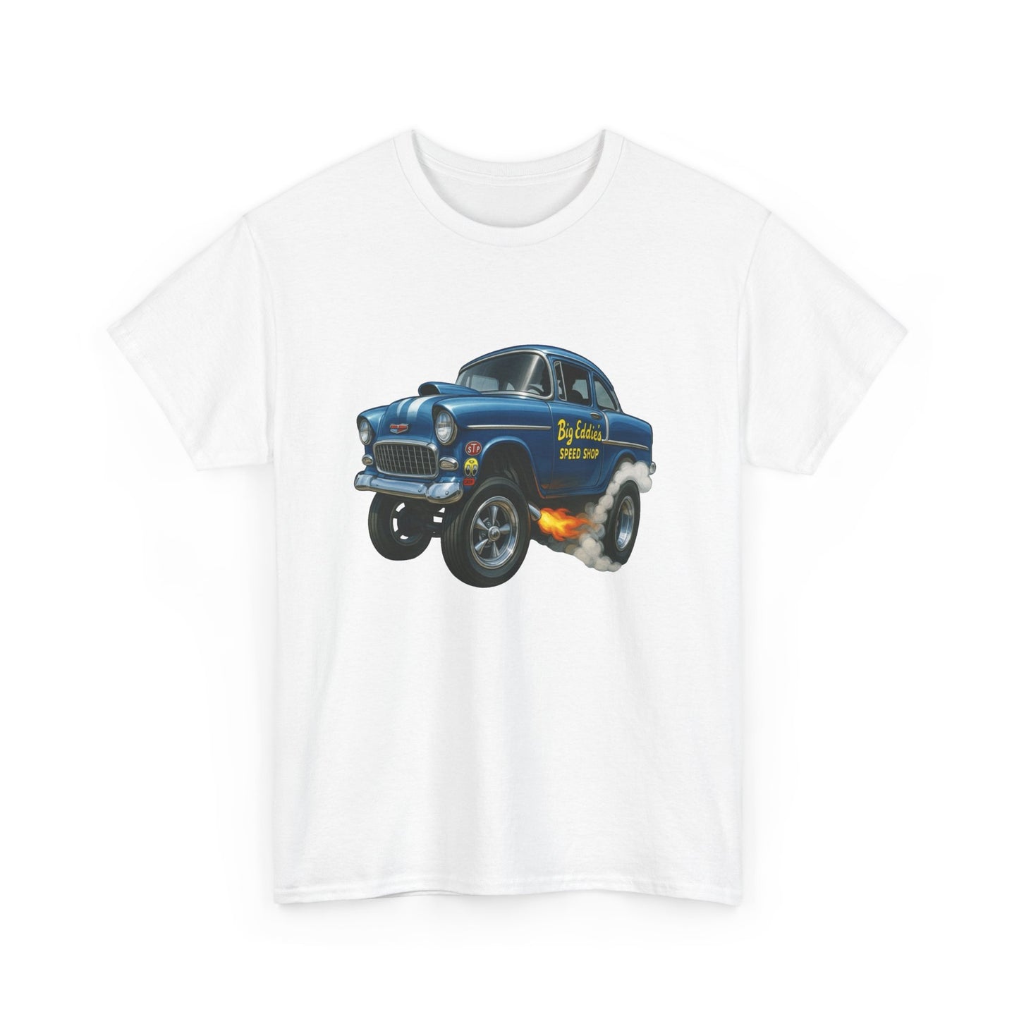 55 Chevy Hotrod Gasser Speed shop Graphic T Shirt Unisex Heavy Cotton Tee NEW