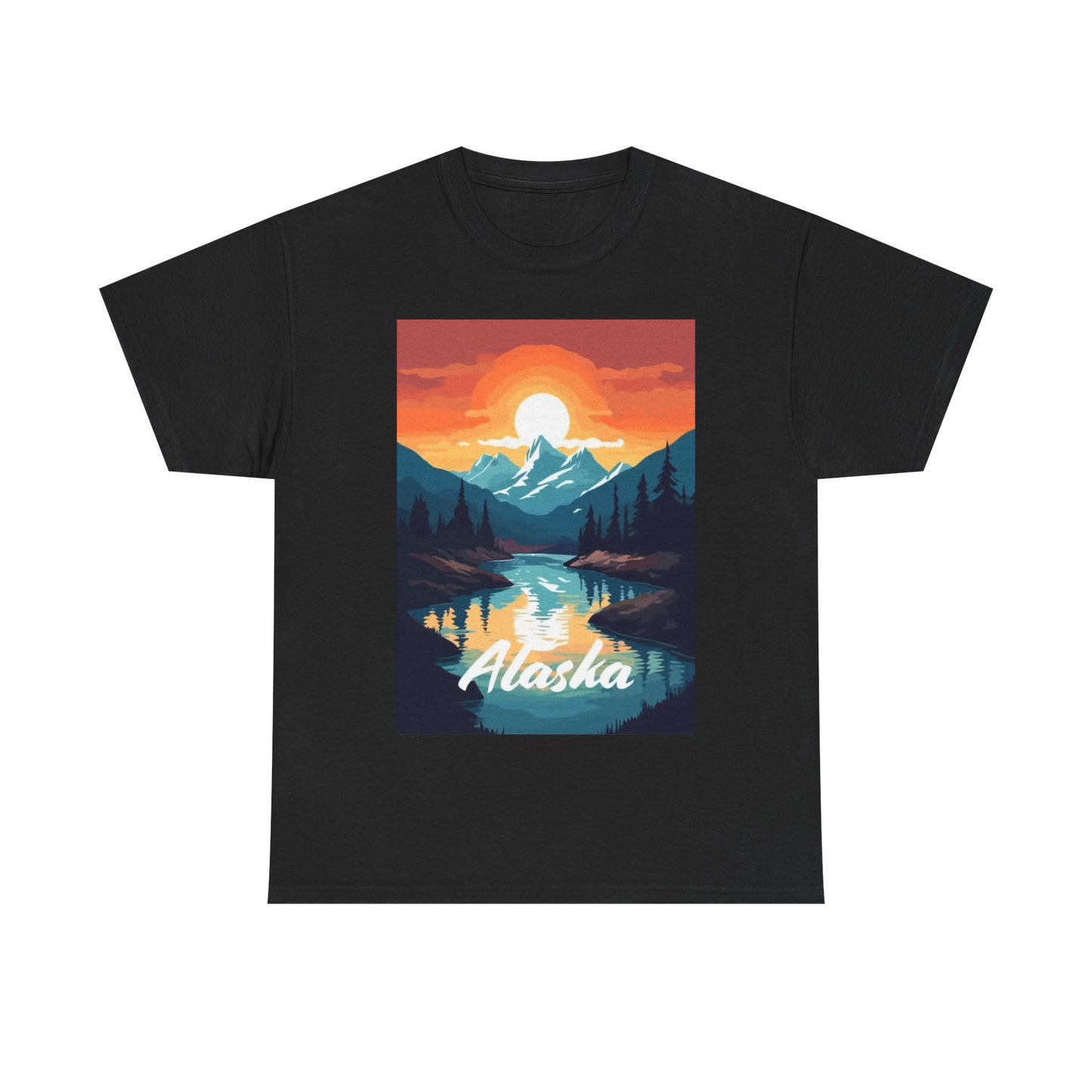 Alaskan Painting Tshirt Country bob Graphic alaska Unisex Heavy Cotton Tee ross