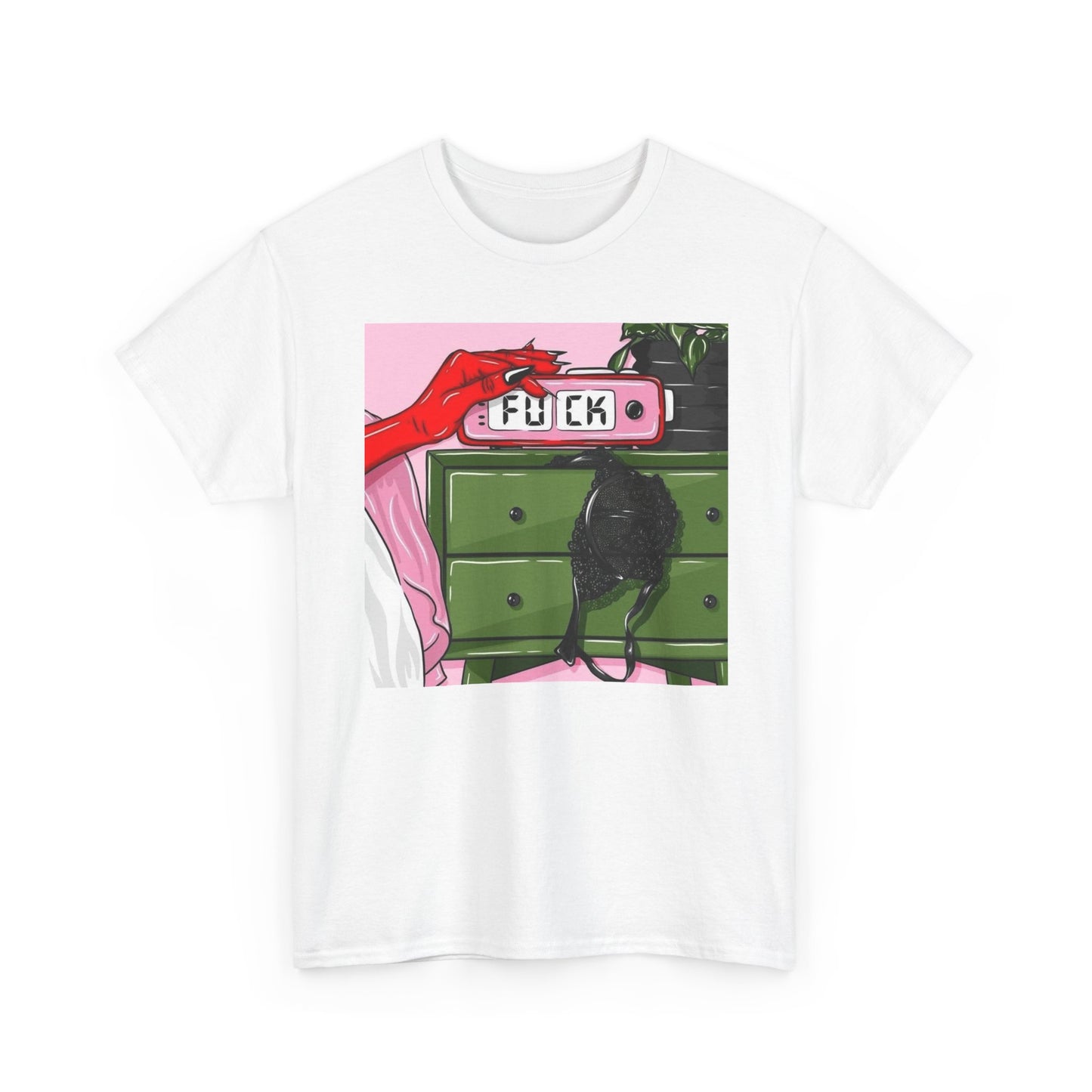 Funny Morning Alarm Clock Graphic T-Shirt Women's Heavy Comfy Cotton Tee