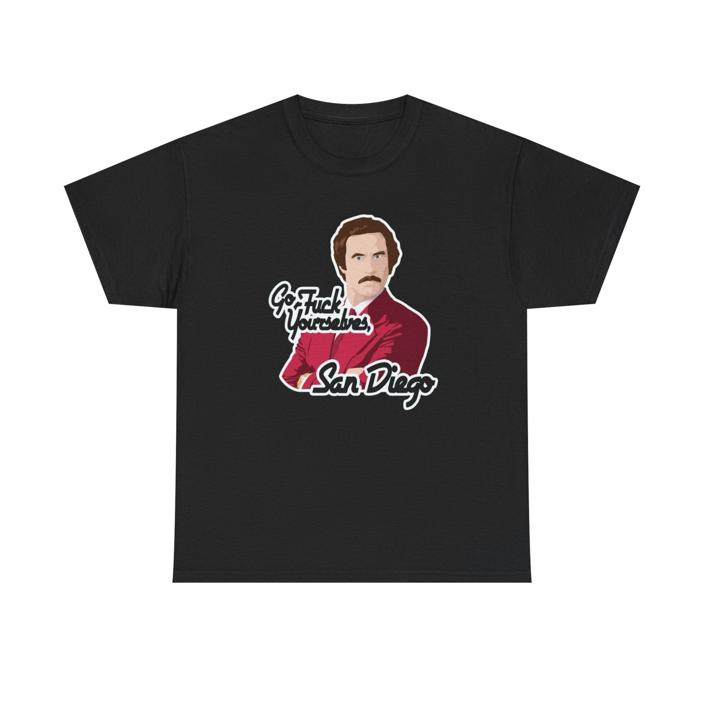 Anchorman Ron Burgundy San Diego Graphic T Shirt Unisex Heavy Cotton Tee