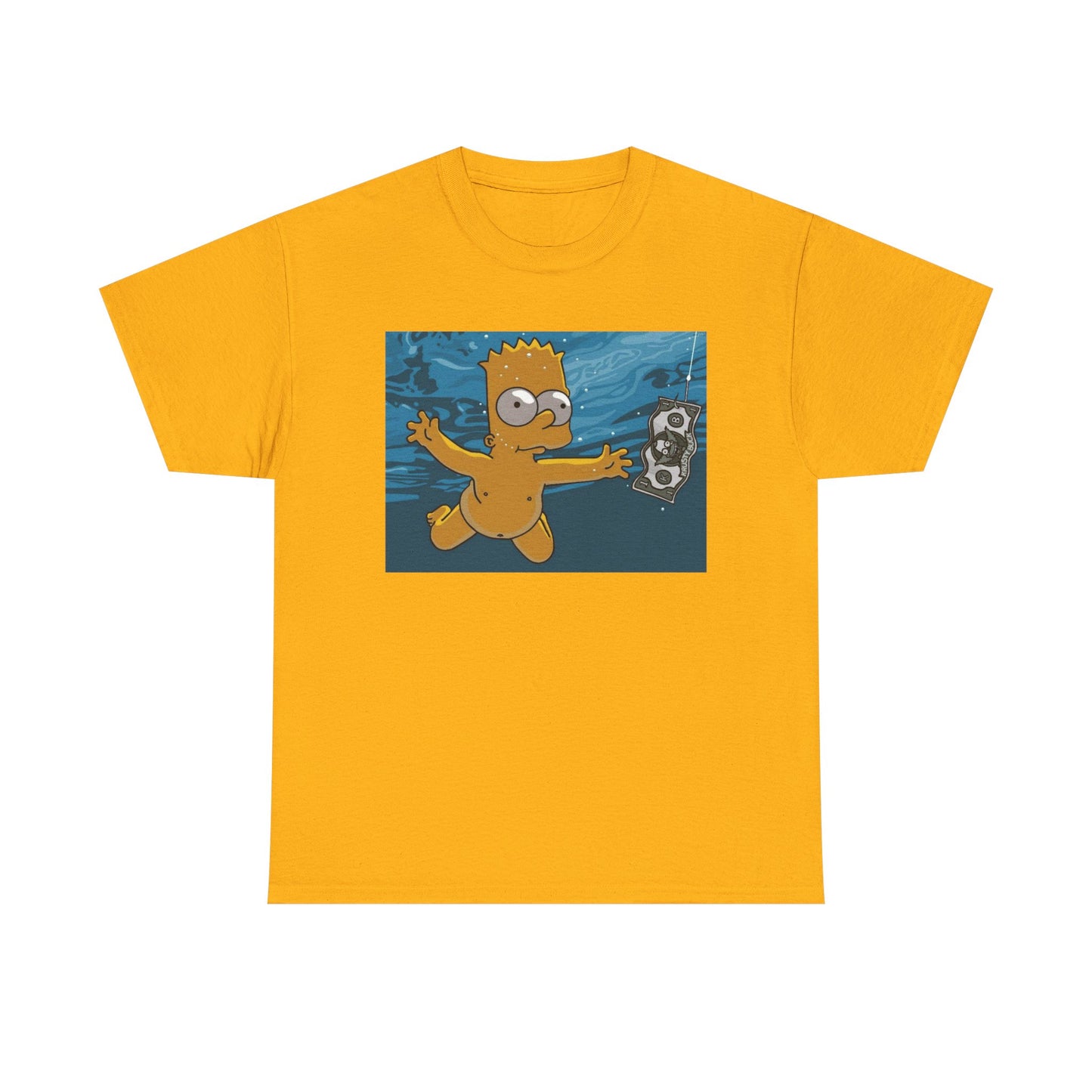 Simpsons T-shirt vintage nirvana retro art funny graphic Unisex Heavy Cotton Tee