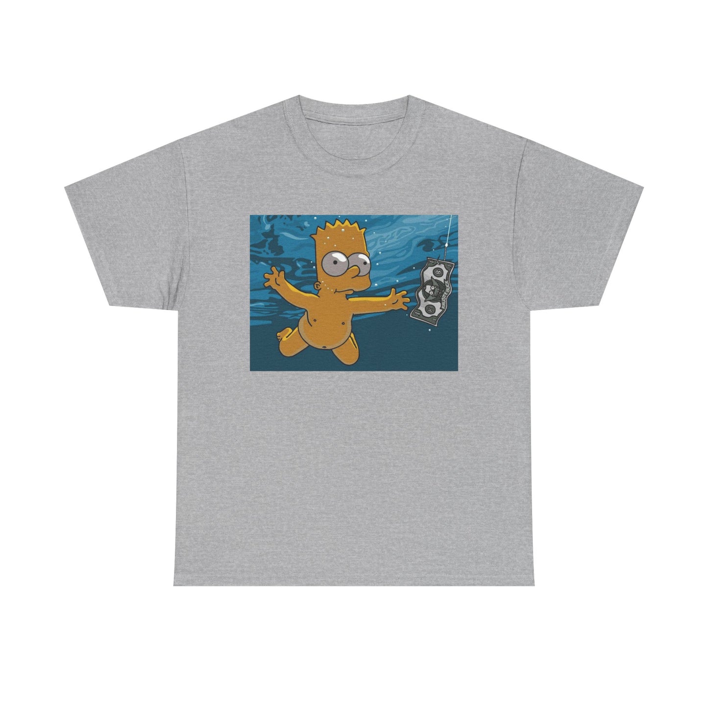 Simpsons T-shirt vintage nirvana retro art funny graphic Unisex Heavy Cotton Tee