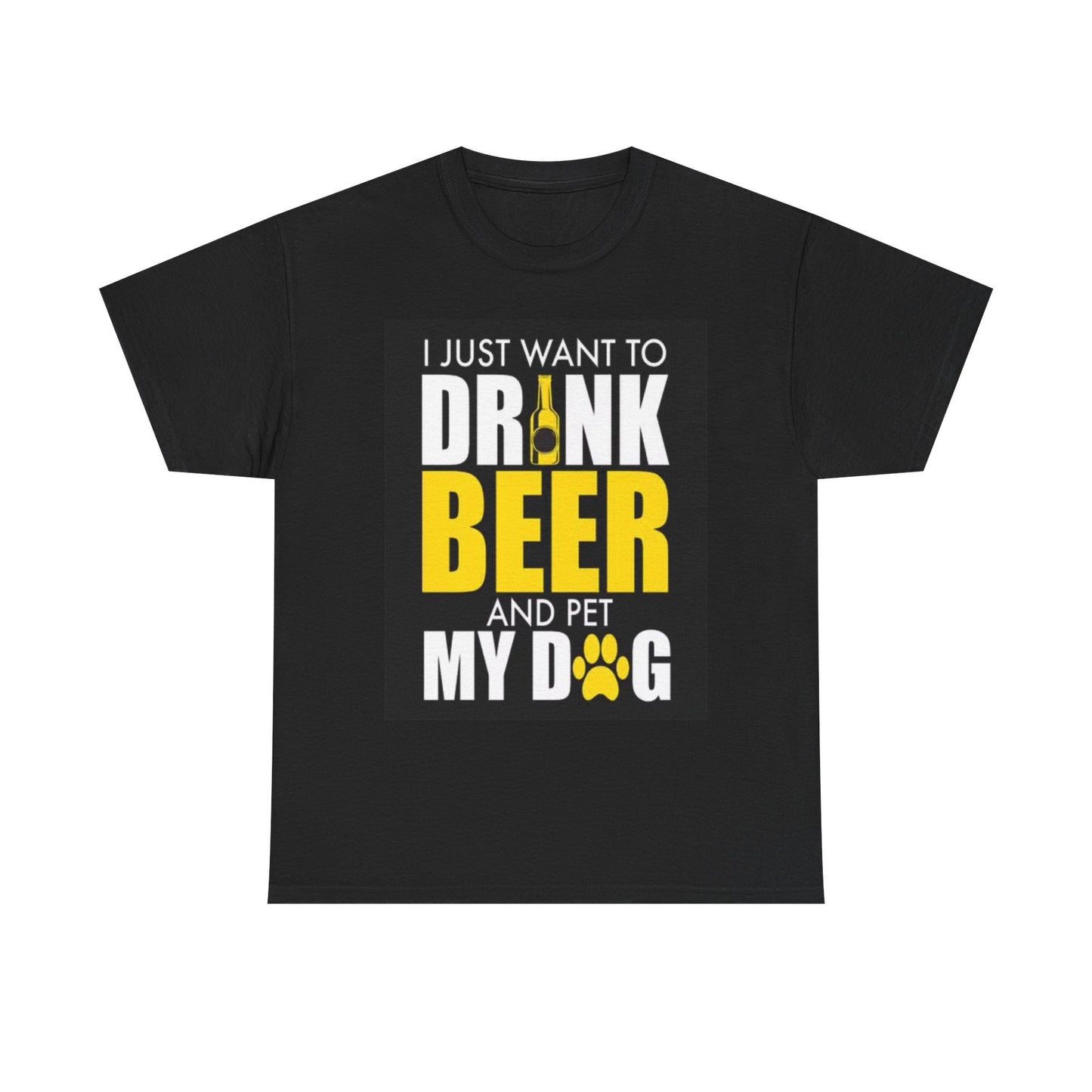 Drinking Beer With My Dogs Graphic Shirt Funny Unisex Heavy Cotton Tee