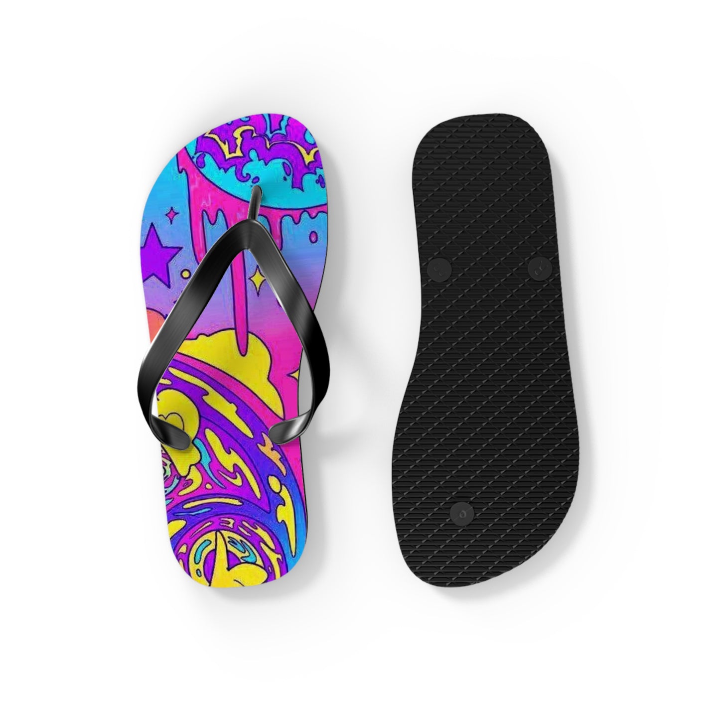 Neon Drip Beach Sandals, Slides for Summer, Flip Flops, Water Resistant