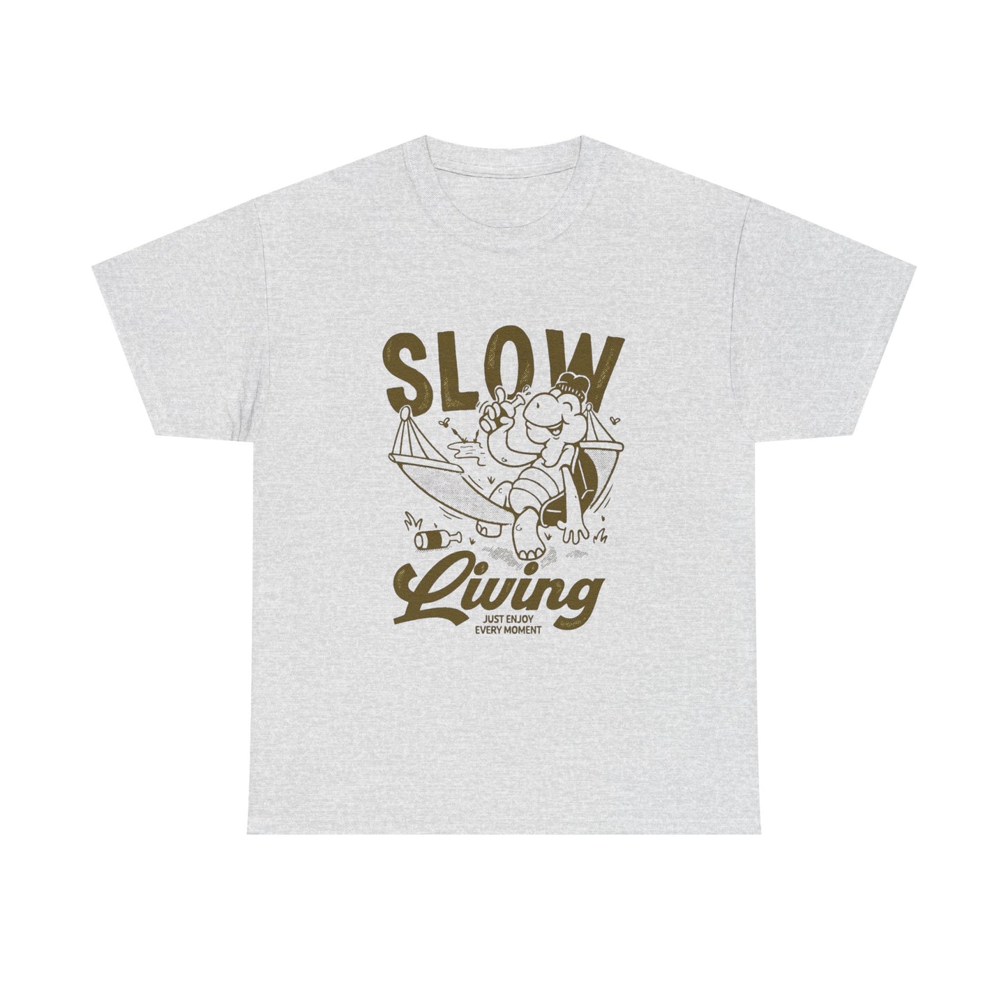 Slow Living Graphic T-Shirt Comfy Cotton Tee Brand NEW
