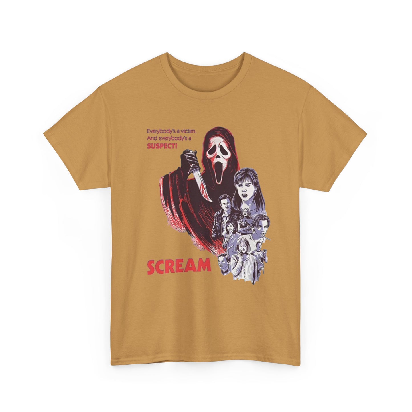 Scream Graphic T Shirt Retro Movie Horror Film Vintage Unisex Heavy Cotton Tee