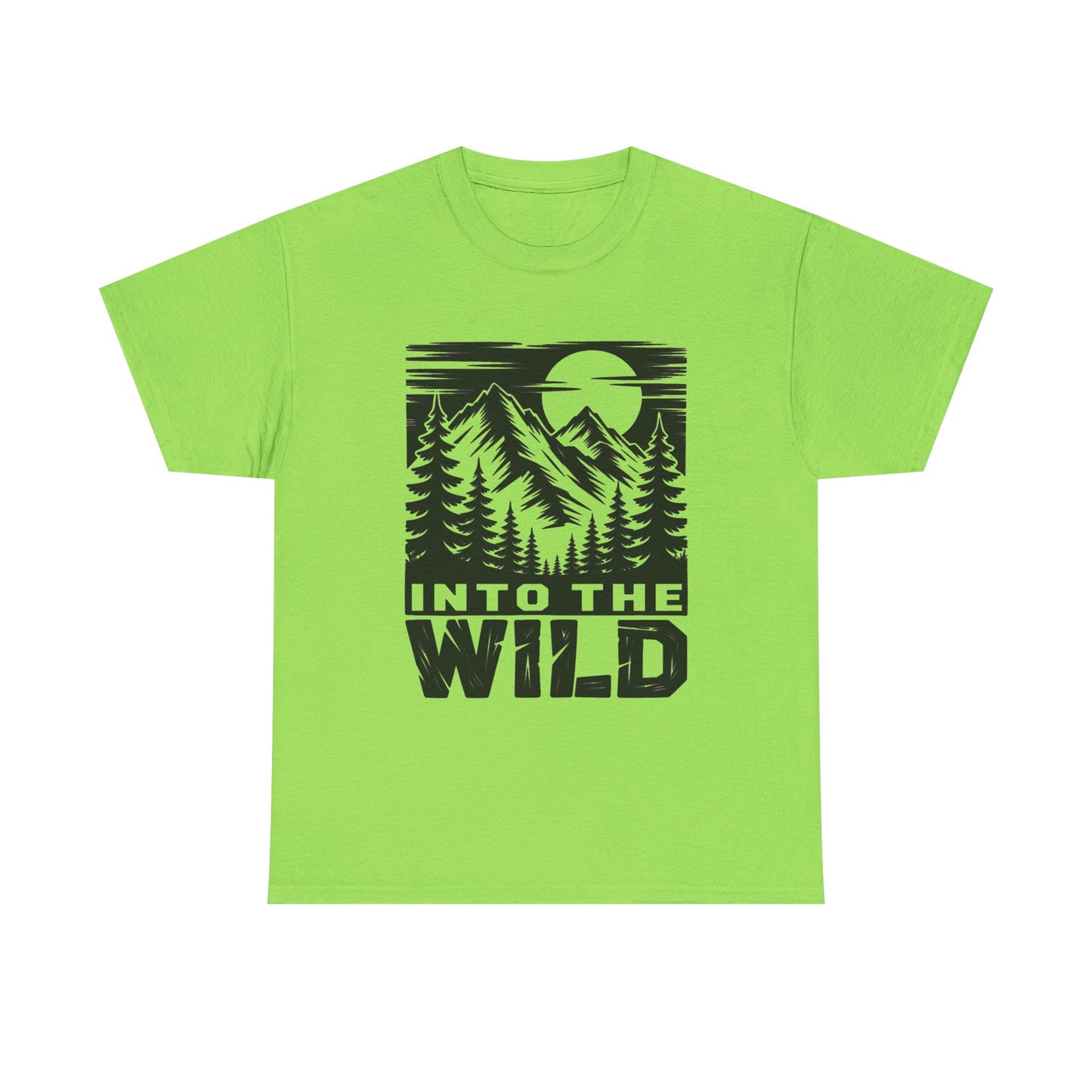 Into The Wild Outdoors Camping Graphic T Shirt Regular Men's Heavy Cotton Tee