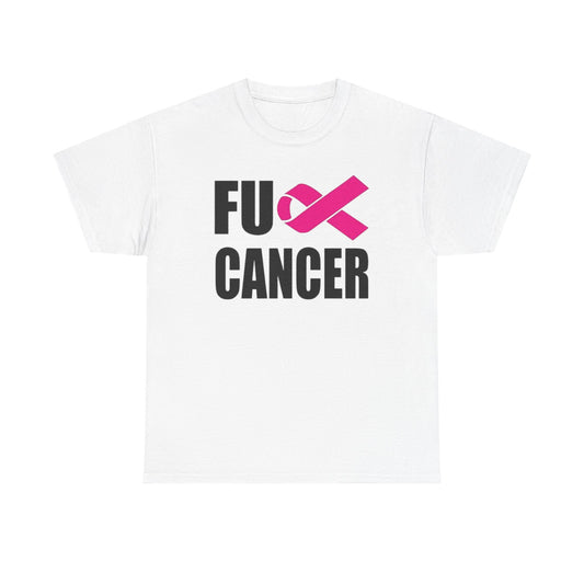 FU Cancer Graphic T Shirt Cancer Awareness Unisex Heavy Cotton Tee