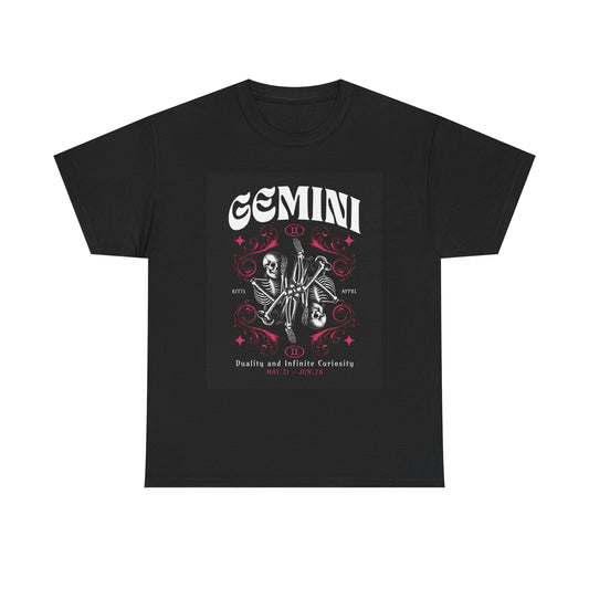 Gemini Zodiac Astrology Sign Graphic T Shirt Unisex Heavy Cotton Tee
