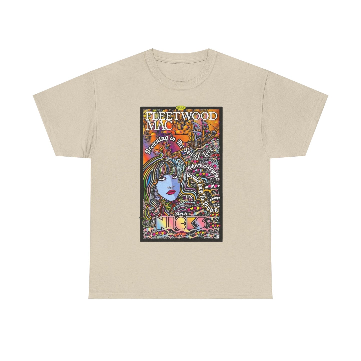 Fleetwood Mac T-shirt graphic vintage art 70s Unisex Heavy Cotton Tee