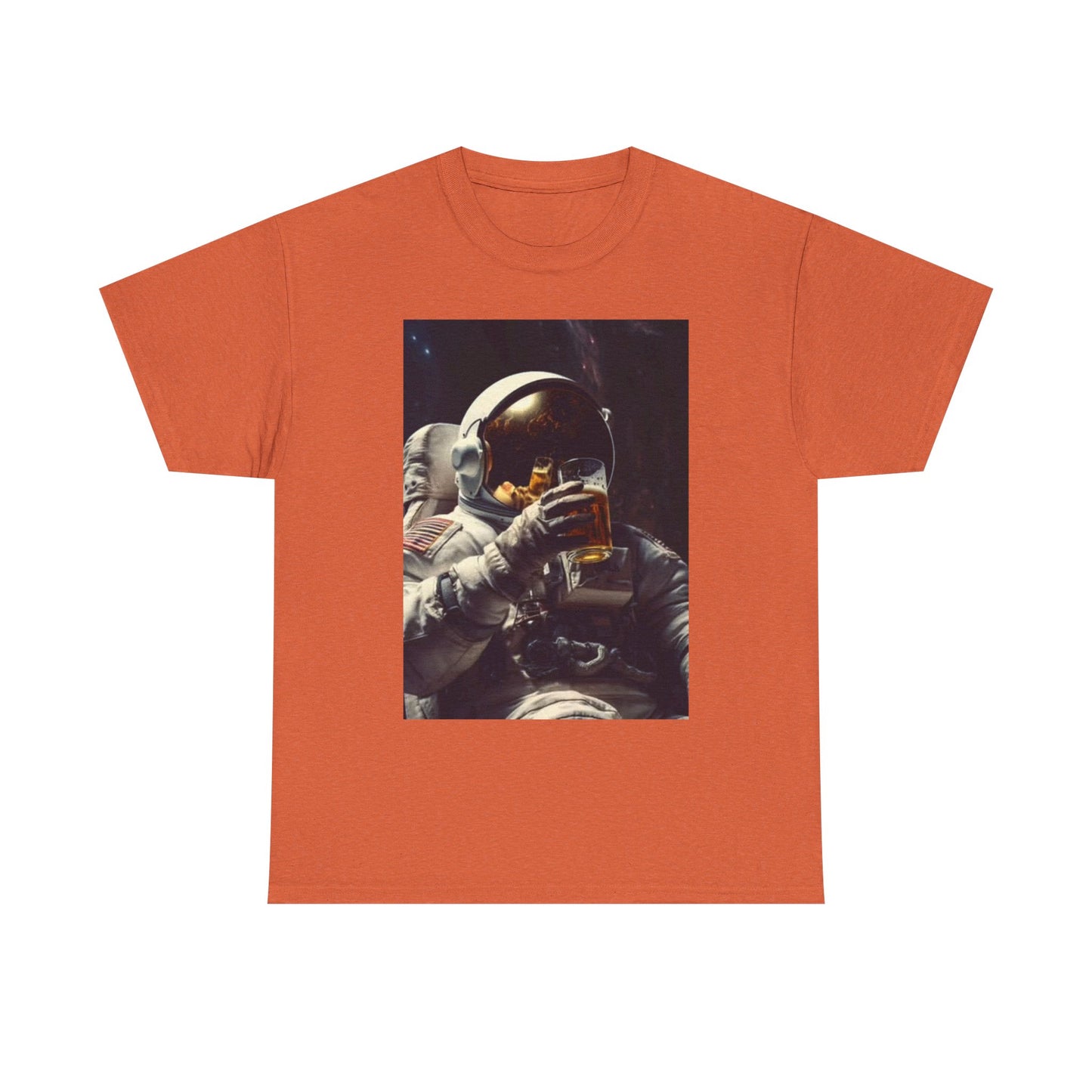Space Beers T Shirt Funny Astronaut Graphic Retro Comedy Unisex Heavy Cotton Tee
