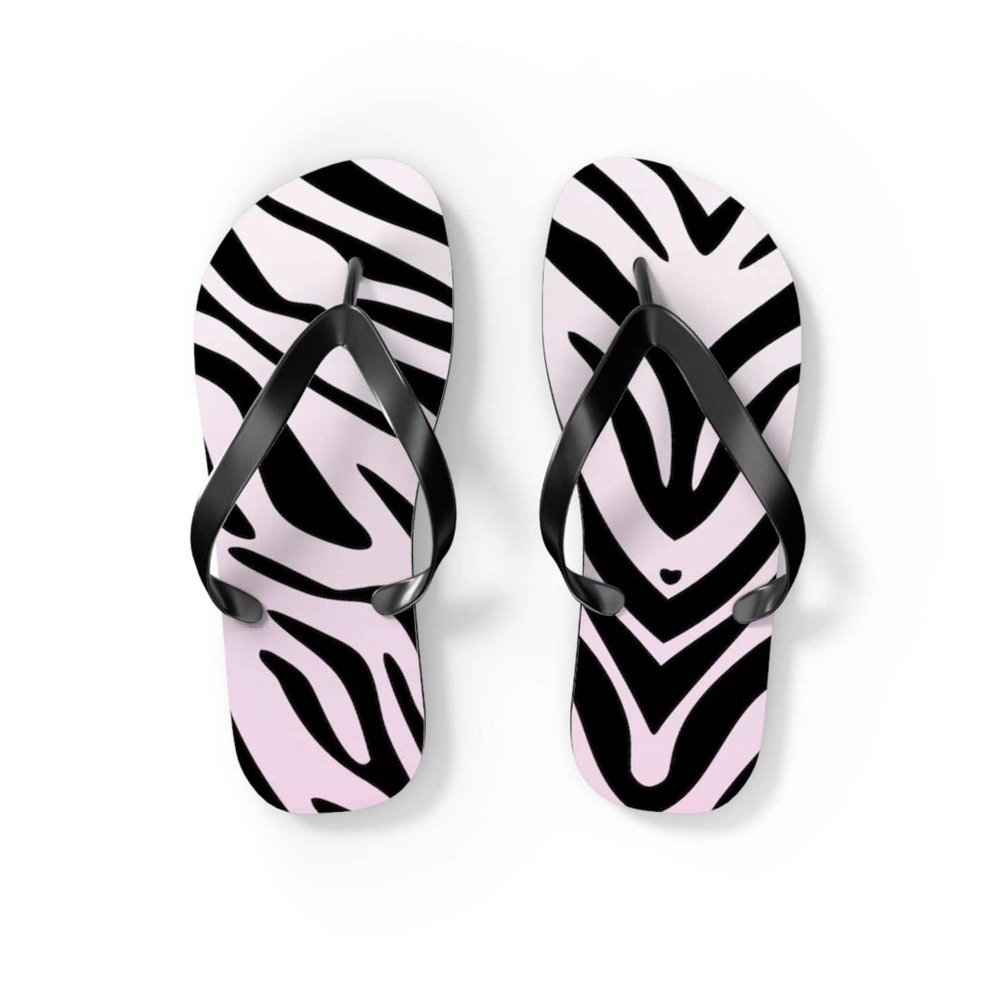 Zebra Print Beach Sandals, Slides for Summer, Flip Flops, Water Resistant