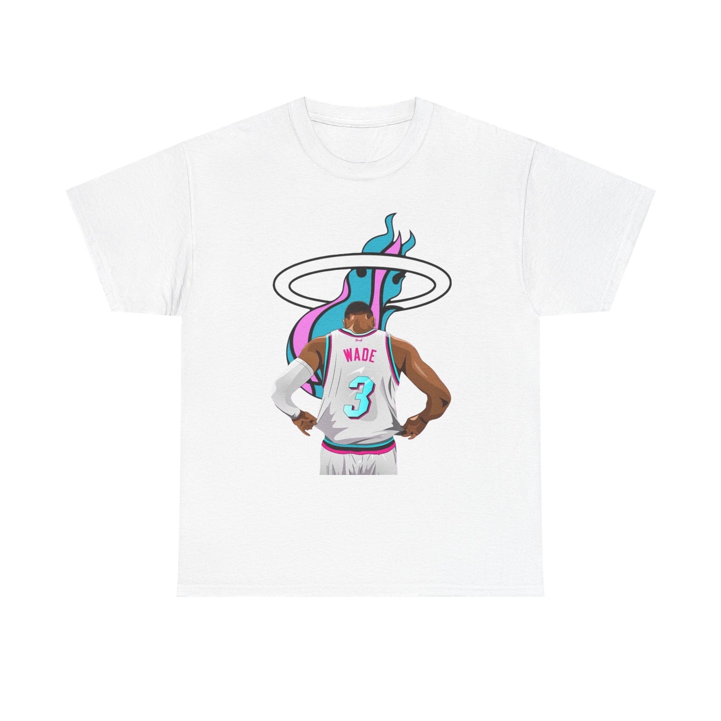 D Wade Miami Basketball Retro T Shirt Unisex Heavy Cotton Vintage Gift NEW