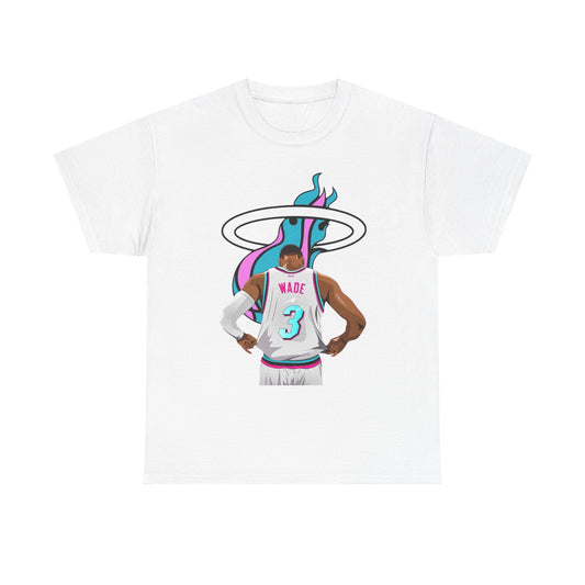 D Wade Miami Basketball Retro T Shirt Unisex Heavy Cotton Vintage Gift NEW