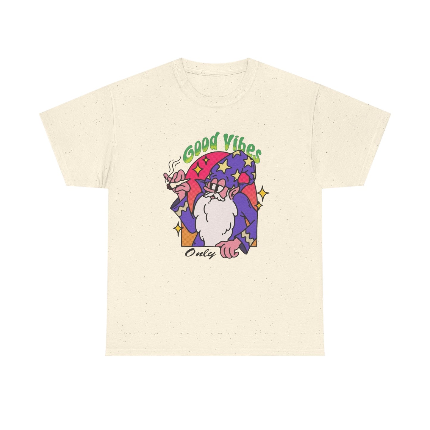 Only Good Vibes Wizard T Shirt Graphic Unisex Heavy Cotton Tee NEW GIFT