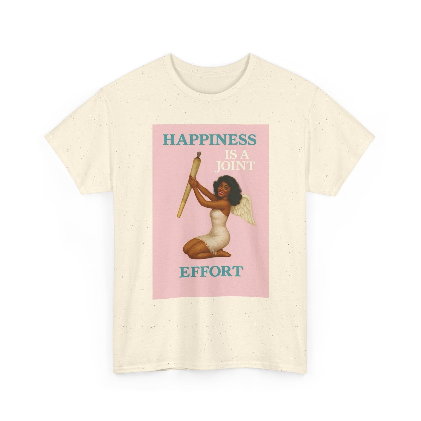 Happiness Is A Joint Effort Graphic T-Shirt Womens Comfy Cotton Tee NEW