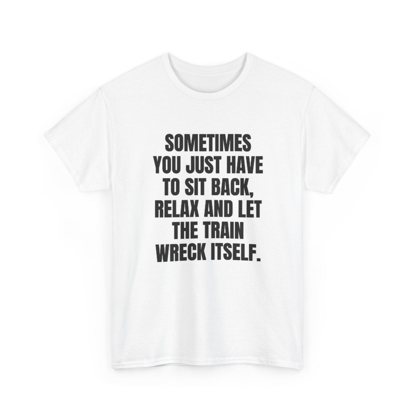 Train Wreck Graphic T Shirt Funny Jokes Comedy Unisex Heavy Cotton Tee