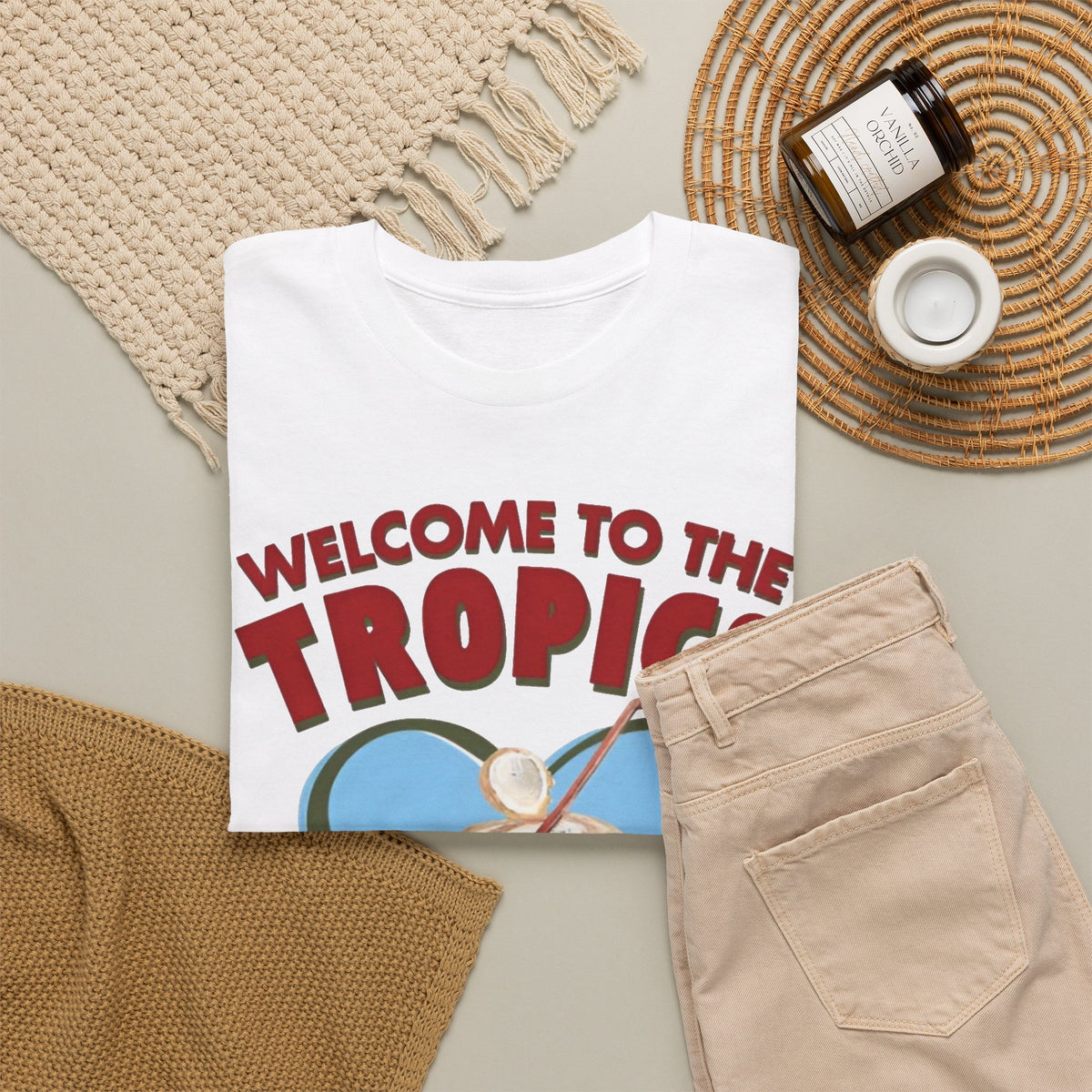 Welcome to the Tropics Coconut Heart T-Shirt Men's Graphic Tee