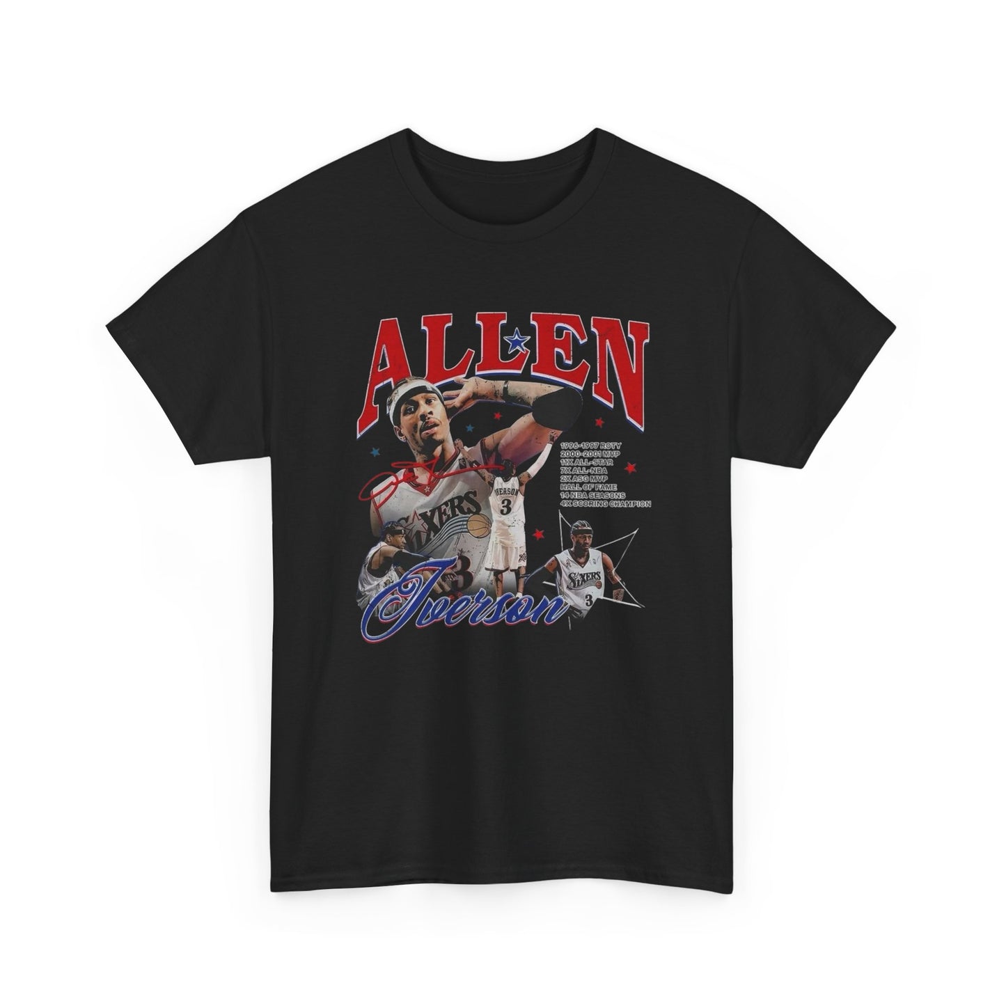 Allen Iverson Vintage Graphic T Shirt S-5XL NEW Unisex Heavy Cotton Tee